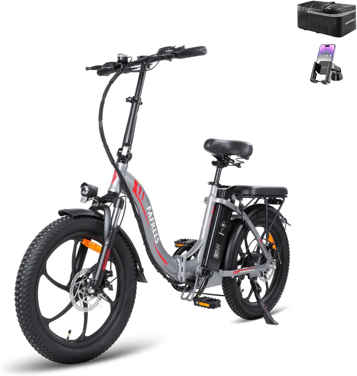 Fafrees F20 E-Bike Klapprad Elektrofahrrad 250W 36V 18AH Akku mit Superkapazität 20 Zoll Faltbares City Bike E-Mountainbike 20'*3.0 Fat Tire