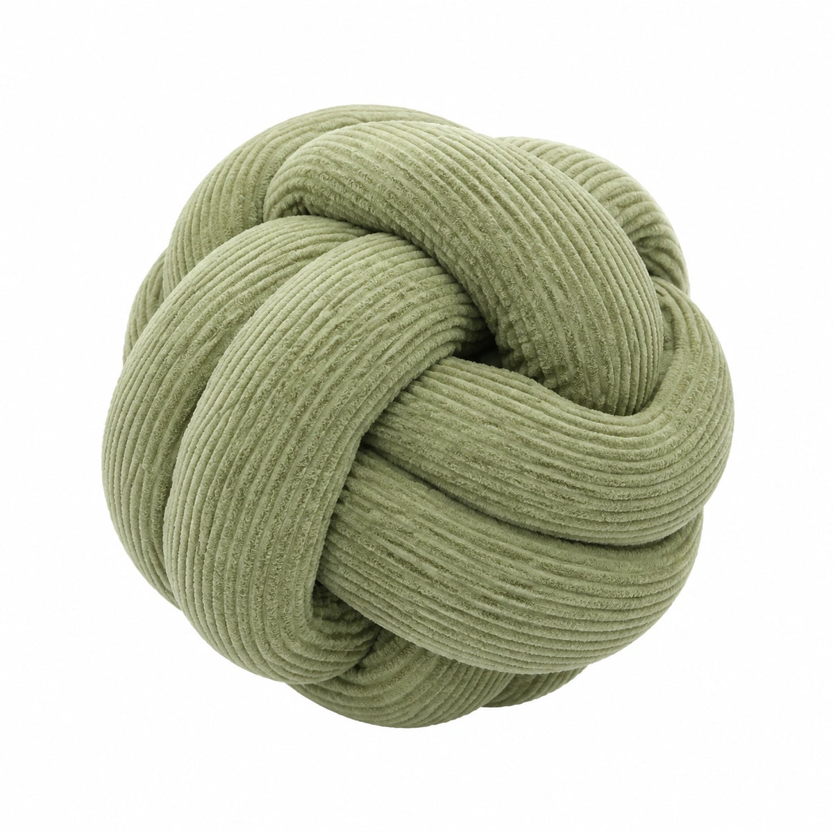 Knotenkissen 30 cm aus Cordstoff Salbeigrün als Dekokissen