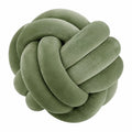 Knoten Kissen 30 cm aus Polyester Samt in Grün dekorativ weich