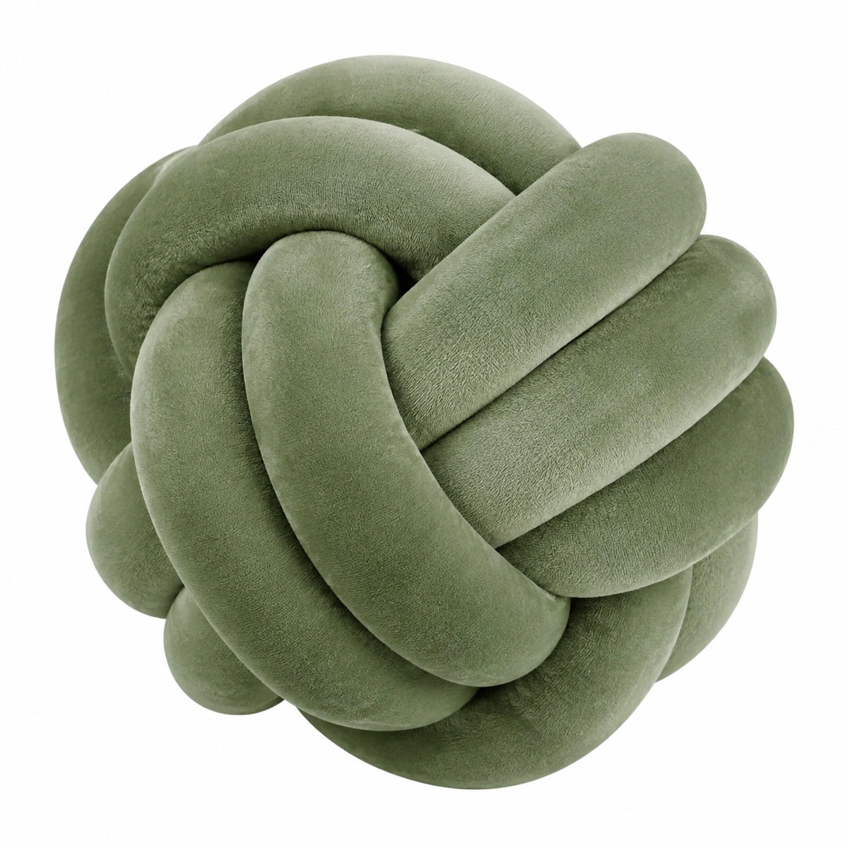 Knoten Kissen 30 cm aus Polyester Samt in Grün dekorativ weich