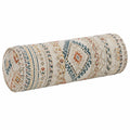 Zylinderkissen 20 x 50 cm Textil Creme Beige geometrisches Muster