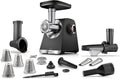 Bosch Fleischwolf Serie 6, MultiPower MFWS660B, 4,5 / 8 mm) Edelstahl, 2.100 W, 3 Lochscheiben (3, spülmaschinenfest, Reibe, Wurst-/ Kebbe-Aufsatz