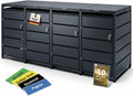ALBATROS Mülltonnenbox 4er, 120-240L, Metall RAL7016, abschließbar