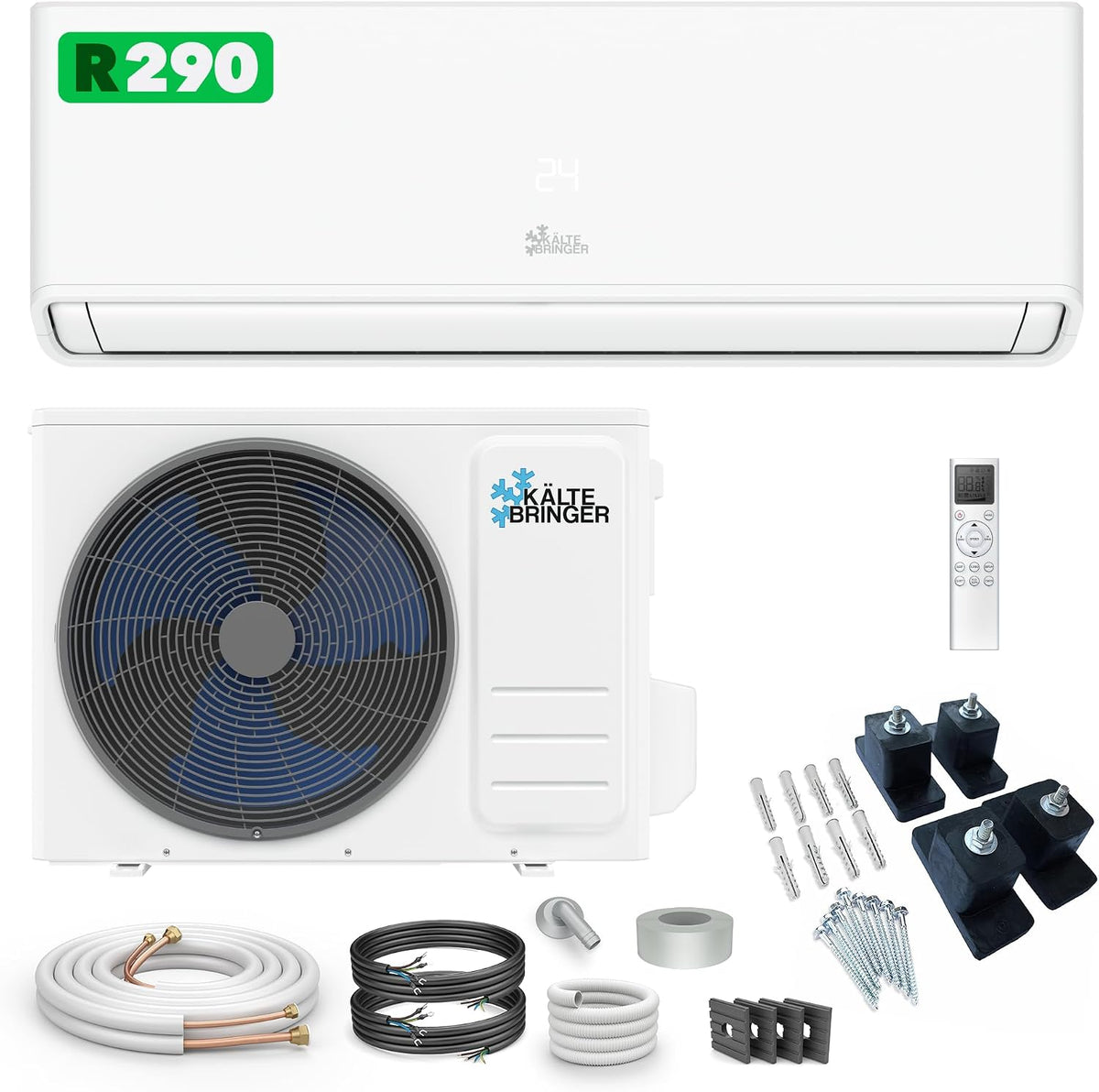 Kältebringer Split Klimaanlage 12000 BTU 3,7 kW R290 Kältemittel