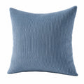 Dekokissen 45 x 45 cm aus geripptem Polyester in Blau - weich und dekorativ
