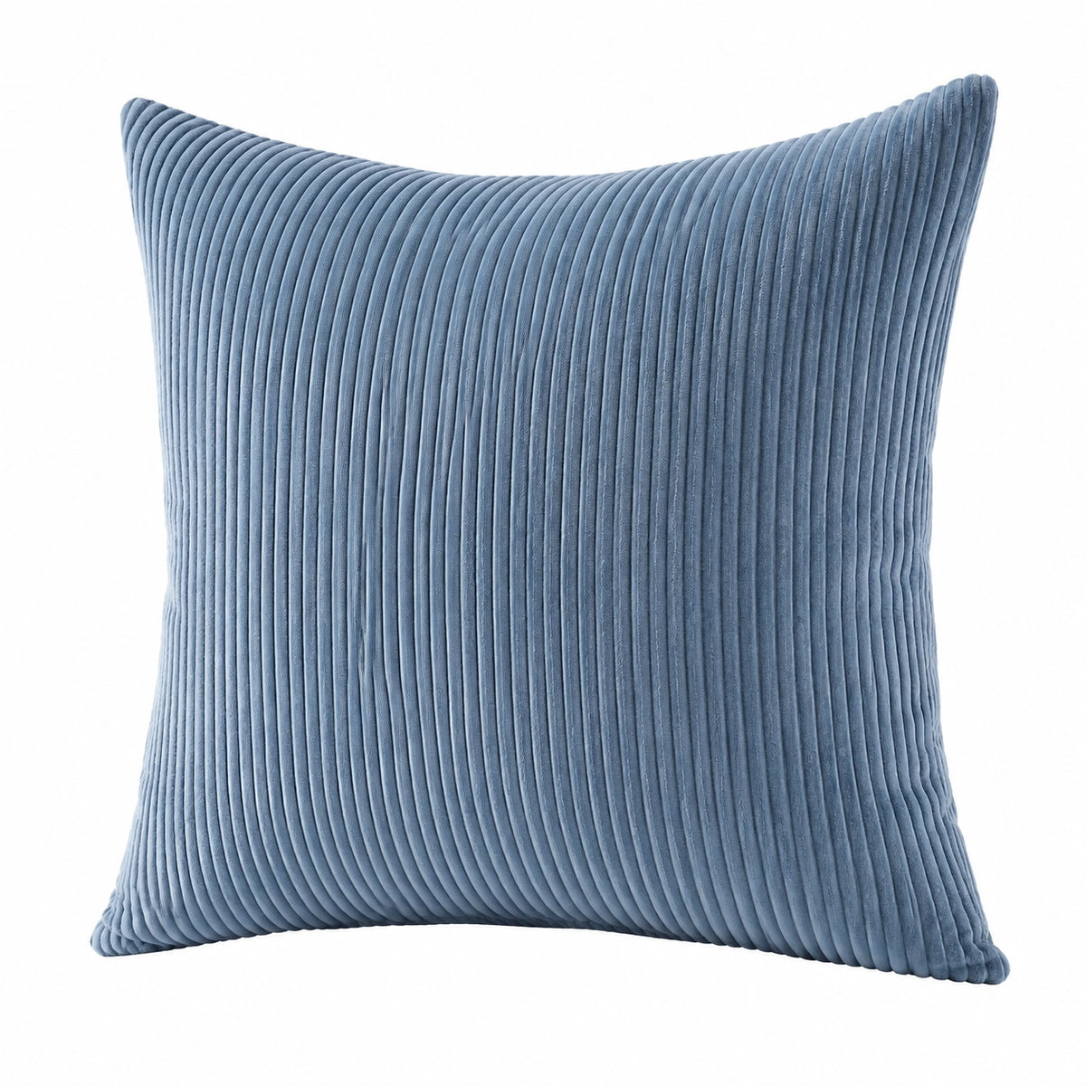 Dekokissen 45 x 45 cm aus geripptem Polyester in Blau - weich und dekorativ