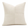 Dekokissen 45 x 45 cm Creme gerippter Textilbezug quadratisch