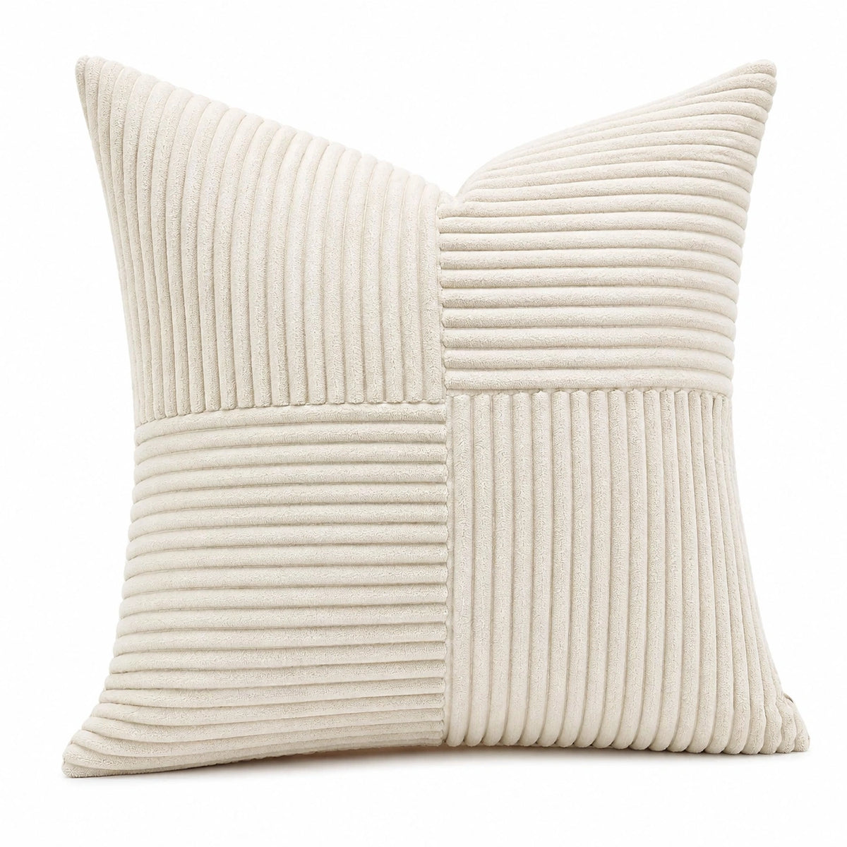 Dekokissen 45 x 45 cm Creme gerippter Textilbezug quadratisch