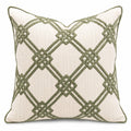 Zierkissen 45 x 45 cm in Beige und Grün mit gewebtem Rautenmuster