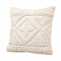 Dekokissen 45 x 45 cm Textil Creme Boho Struktur