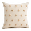 Dekokissen 45 x 45 cm Creme Textil mit Pompons im Boho-Stil
