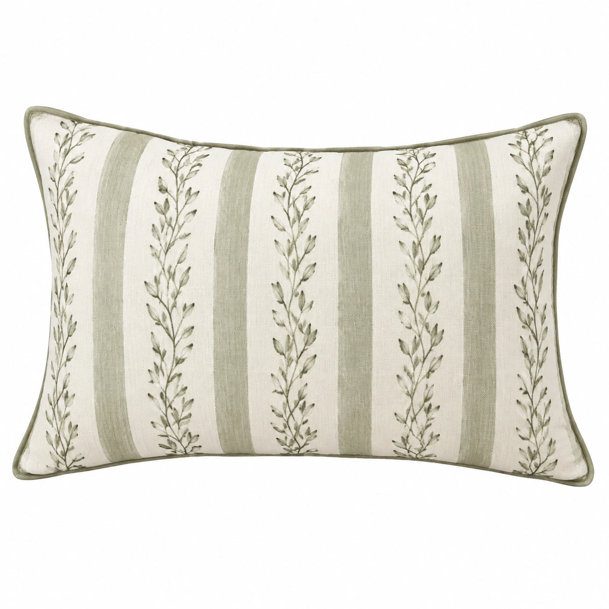 Dekokissen 50 x 30 cm Textil Beige Grün mit Pflanzenmuster
