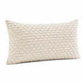 Zierkissen 50 x 30 cm Creme Textil mit strukturierter Oberfläche