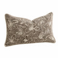 Dekokissen 50 x 30 cm Textil Taupe mit Blumenmuster weich
