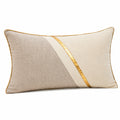 Dekokissen 50 x 30 cm in Beige und Gold mit Strukturstoff