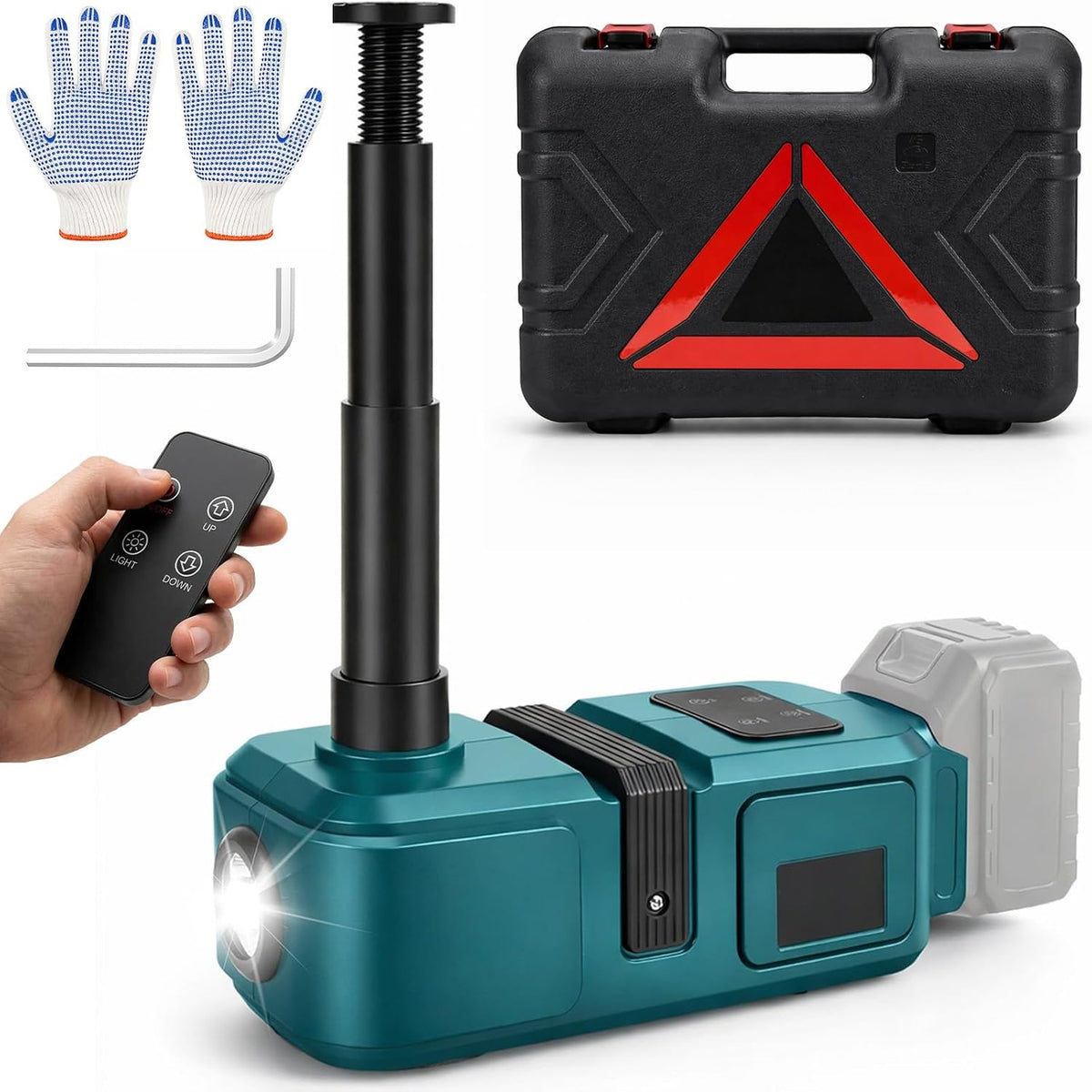 Elektrischer Wagenheber Kompatibel mit Makita 18V, Hubbereich 155-450mm (ohne Akku), Fernbedienung für SUV, Auto und LKW, 5-Tonnen