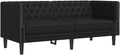 vidaXL Chesterfield-Sofa 2-Sitzer Schwarz Kunstleder