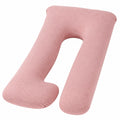 U-förmiges Körperkissen 130 cm Rosa Textilfüllung für Schlafen und Entspannen