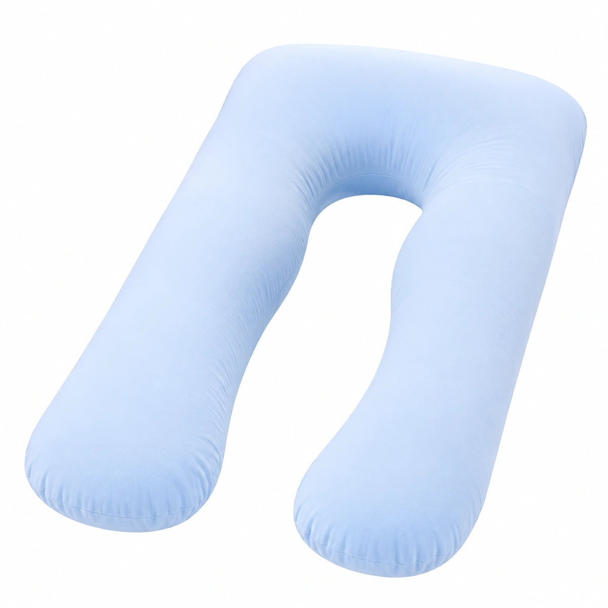 U-förmiges Seitenschläferkissen 140 cm Hellblau Textilbezug für Schlaf und Lagerung