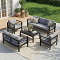 Atenza Aluminium Gartenmöbel Set Lounge Sitzgruppe 6-7 Personen