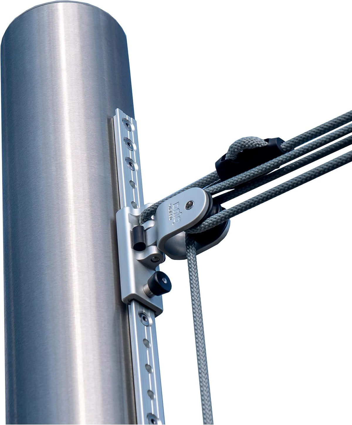 Sonnensegel Pfosten höhenverstellbar 3m, 4-Fach Flaschenzug-Set & 0,75m Bodenhülse, aus V2A Edelstahl inkl. Zubehör