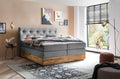 Belanoti MARBO Boxspringbett 180x200 mit Bettkasten 7-Zonen Taschenfederkern Matratze inklusive Visco Topper Bett 180x200 Eiche in der Farbe Anthrazit