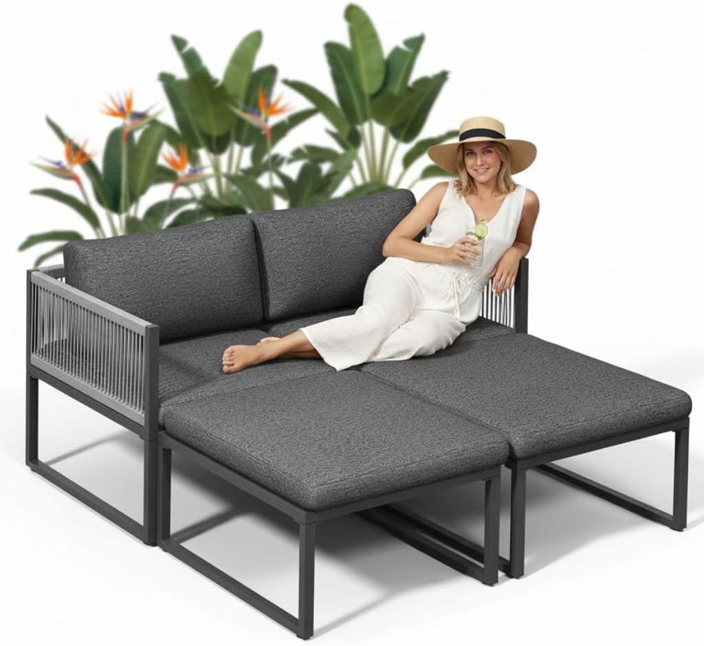 Melko Gartenmöbel Set Lounge Sitzgruppe 4-teilig Aluminium wetterfest