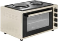 Wiggo Miniofen mit Kochplatte, 2000W, Vielseitige 6-in-1 Funktionen: Ober-/Unterhitze, Grill, 45 Liter, Elegantes Design in für Moderne Küchen (Creme)