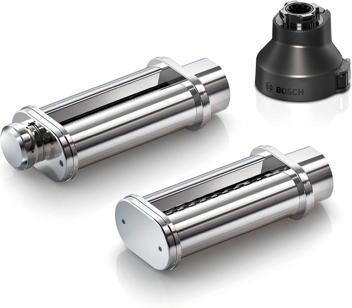 Bosch Pasta-Set MUZS6PP, Zubehör für Küchenmaschine Serie 6, 2 Pasta-Aufsätze, Tagliatelle-Nudelwalze, Lasagne-Nudelwalze, Nudelmaschine, Adapter