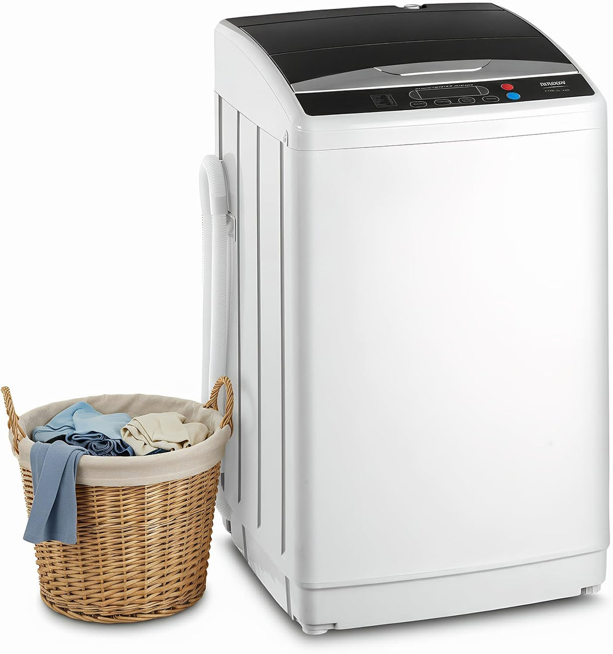 ROVSUN Waschmaschine Toplader 7KG, 24H-Timer, Kleine Waschmaschine 51× 47× 87 cm (7 KG), 60-70 dB