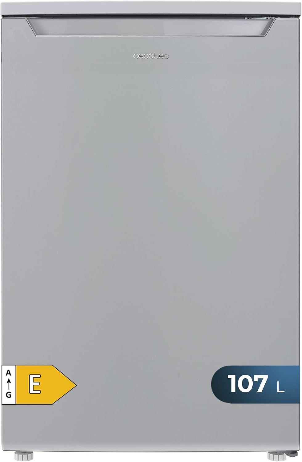 Cecotec Mini-Kühlschrank 107 L Bolero CoolMarket TT 107 Inox, Energieklasse E, Energiesparend, Reversible Tür, Niedriger Geräuschpegel, Crisper-Box