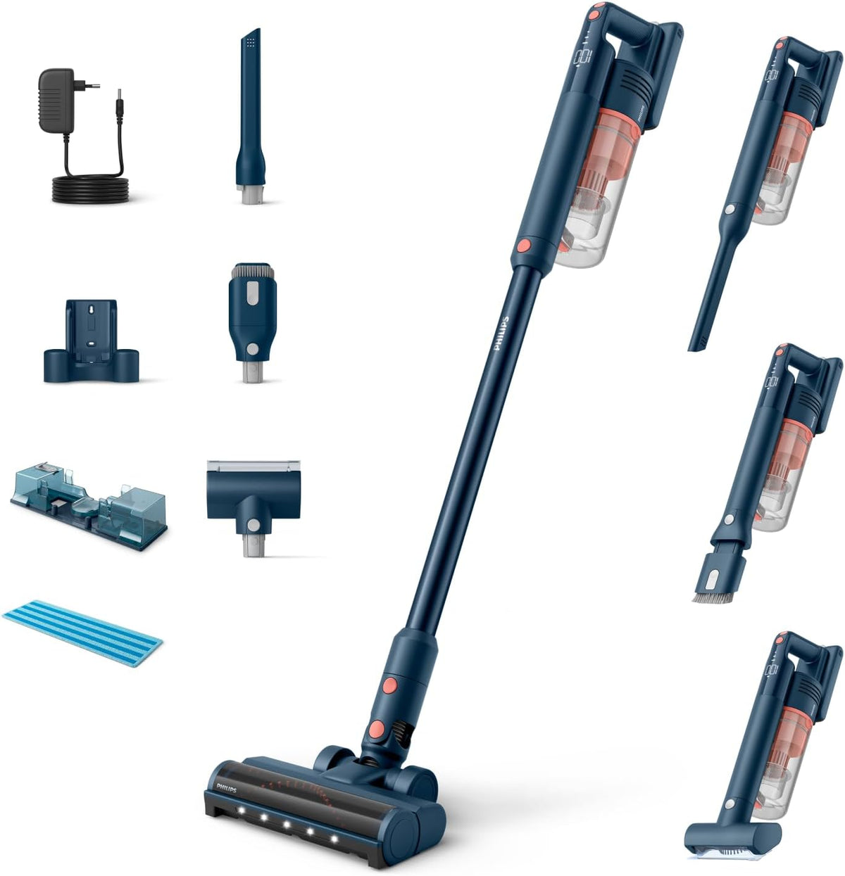 PHILIPS SpeedPro Max Akku-Staubsauger 5000 Serie, Blau, 60 Min. Laufzeit