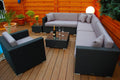 Ragnarök-Möbeldesign PolyRattan Lounge DEUTSCHE Marke, EIGNENE Produktion, 8 Jahre GARANTIE Garten Möbel incl. Glas und Polster (schwarz) Gartenmöbel
