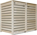 Mülltonnenbox Mülltonnenverkleidung Mülltonnecontainer für 2 Tonnen Holz 120L, 240L Natur mit Rückwand Hamburg