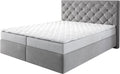 DELIFE Boxspringbett Dream-Great Mikrofaser Grau 160x200 cm mit Matratze