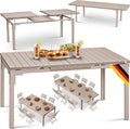 KESSER Gartentisch ausziehbar Esstisch 180/240x90cm erweiterbar bis 8 Personen Ausziehtisch mit pulverbeschichtetem Stahl-Gestell & HDPE Tischplatte