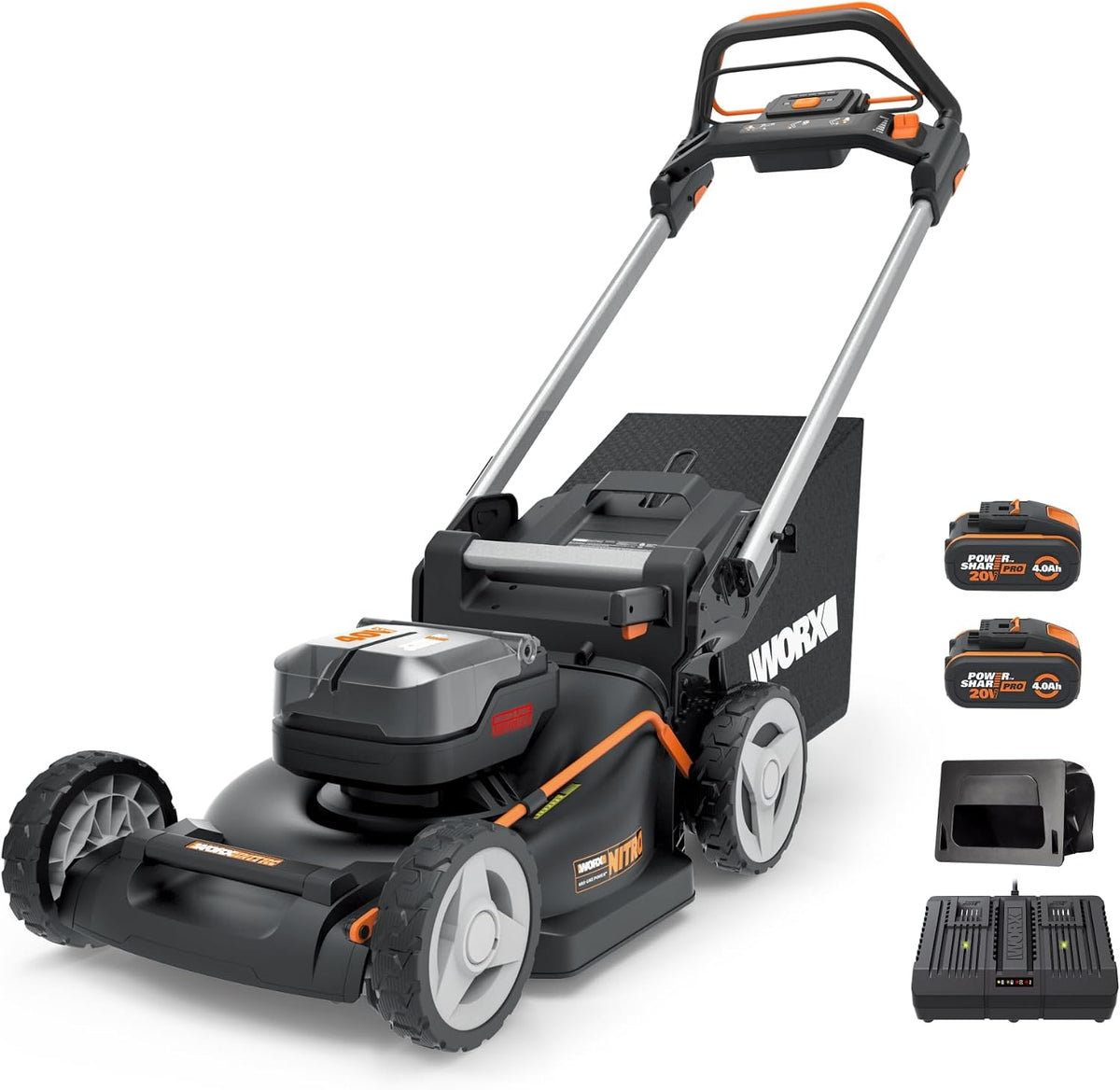 WORX WG749E Akku Rasenmäher 40V (2x20V), 46cm Schnittbreite