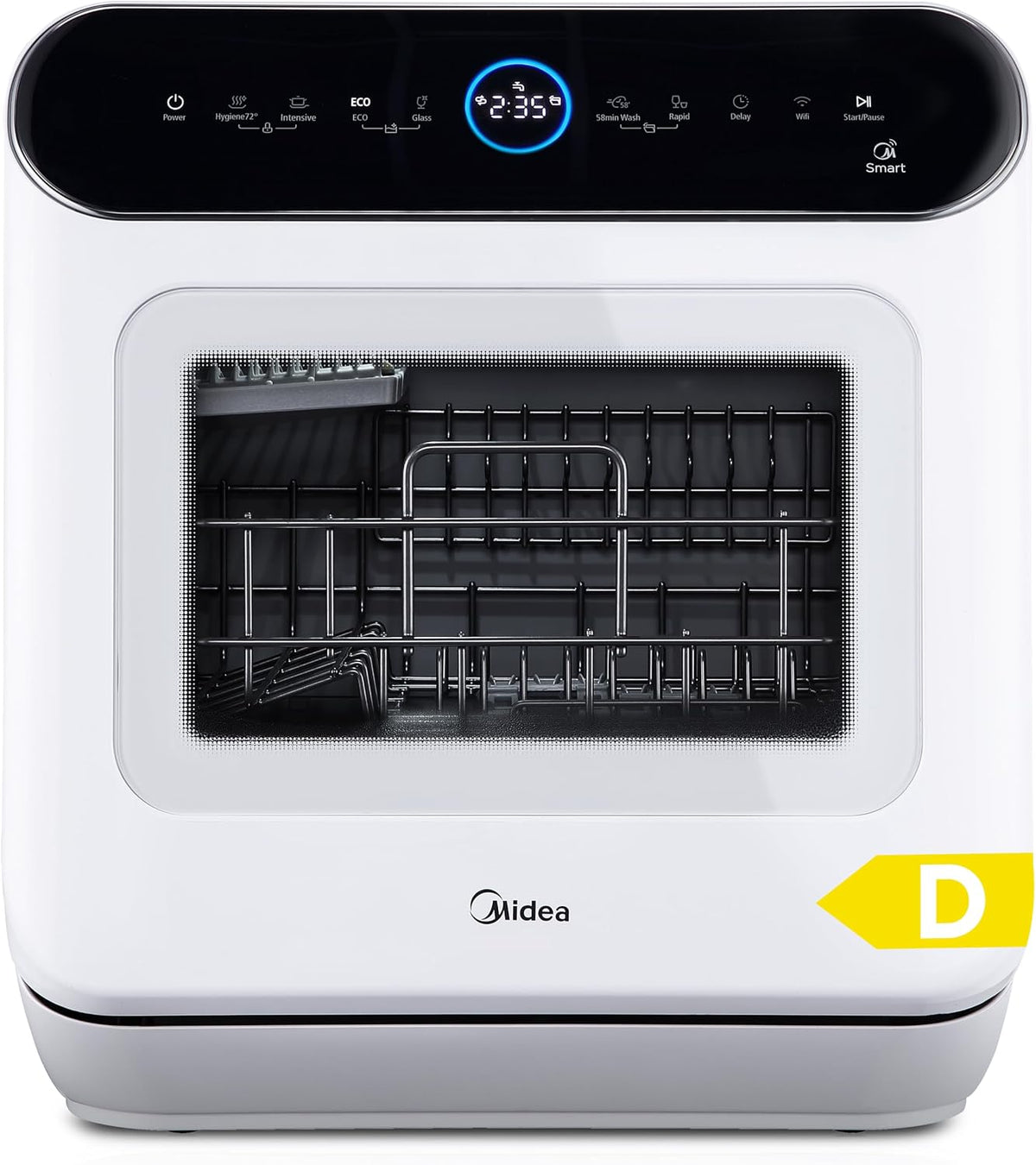 Midea Tischgeschirrspüler für 3 Gedecke, mit und ohne Wasseranschluss Verwendbar, Mini Geschirrspüler für Wohnungen, IOT-Steuerung, 6+1 Programme