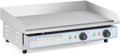 Royal Catering Gastro Grillplatte elektrisch doppelt 2 x 2200 W 50-300 °C 730 x 400 mm Edelstahl/Stahl glatte Grillfläche Griddleplatte Bratplatte