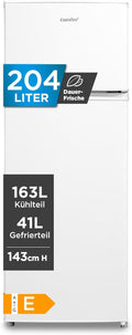 Comfee RCT284WH2A Kühl-/Gefrierkombination/Gefrierteil oben/176 kWh/Jahr/143cm Höhe/LED Licht/Reversibles Türscharnier/Weiß