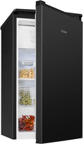 Bomann Kühlschrank mit Gefrierfach, 91L, 0°~ 8°C, Kühlschrank klein, Mini Kühlschrank, Kühlschrank schwarz, 2 Ablagen, Gemüsefach, leise