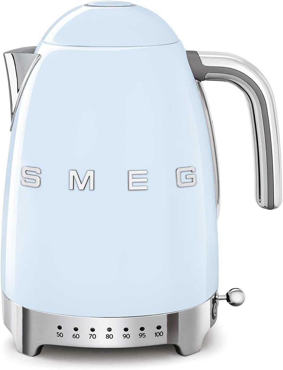 Smeg, Stromversorgung 2400W, Wasserkocher Temperatur regelbar KLF04PBEU 1,7L zuzüglich Temperaturniveaus, Anti-Limiden Filter, Wasserspiegelindikator