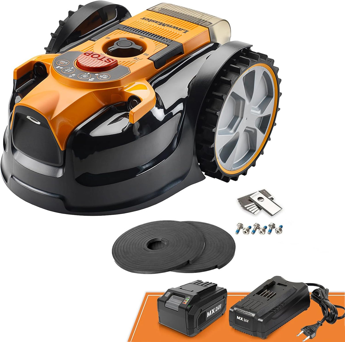Lawnmaster OcuMow16 Mähroboter kabellos für Rasenflächen bis zu 200 ㎡ Hindernisvermeidung Geräuscharmer Mähroboter ohne Begrenzungskabel VBRM16 Plus