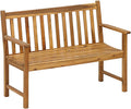Dehner Gartenbank Mykonos, 2-Sitzer, ca. 120 x 89 x 61 cm, aus FSC, zertifiziertem Akazienholz, braun