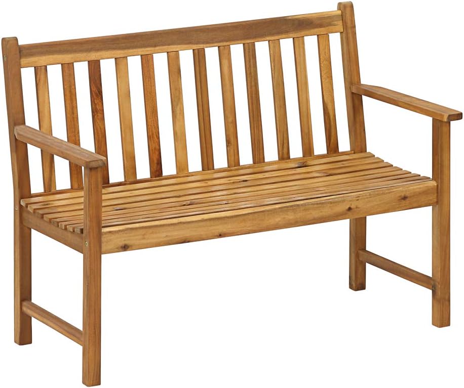 Dehner Gartenbank Mykonos, 2-Sitzer, ca. 120 x 89 x 61 cm, aus FSC, zertifiziertem Akazienholz, braun