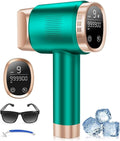 21J IPL Geräte Haarentfernung mit 8℃ Eiskühlsystem, LCD-Touchscreen IPL Haarentfernungsgerät für Frauen Männer, Gesicht Arm Bikinizone Körper, Grün