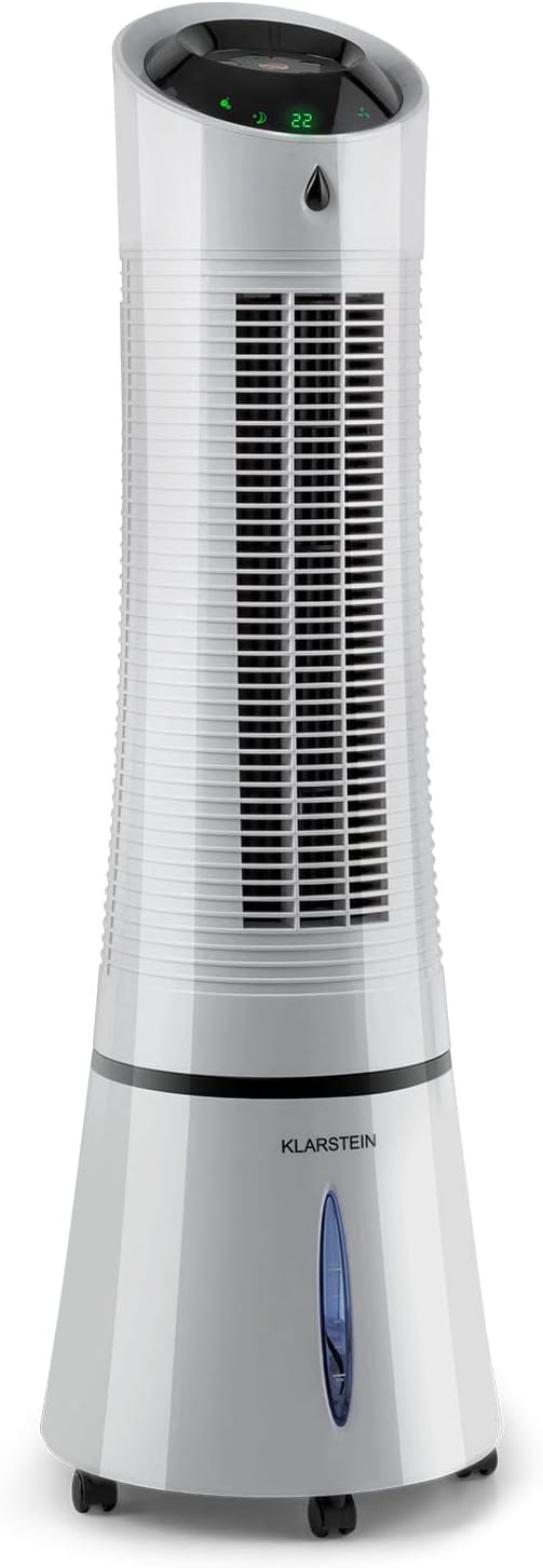 Klarstein Luftkühler mit Wasserkühlung, 5-in-1 Verdunstungskühler, Ventilator, Mobile Klimageräte Luftkühler 6L, Luftbefeuchter, 45 Watt Air Cooler