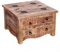 Couchtisch IRON CRAFT 70cm, natur, Holz, handgefertigt robust