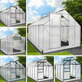 BRAST Gewächshaus Aluminium mit Fundament, 130x190x195cm, 490x250x235cm, 190x190x195cm Grün, 6mm Hohlkammerplatten, 42 Modelle, TÜV geprüft