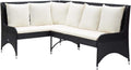vidaXL Garten Ecksofa 2-TLG. Gartensofa Sofa Lounge Gartenmöbel Sitzgruppe Garnitur Rattansofa Gartenset Sitzgarnitur Poly Rattan Schwarz